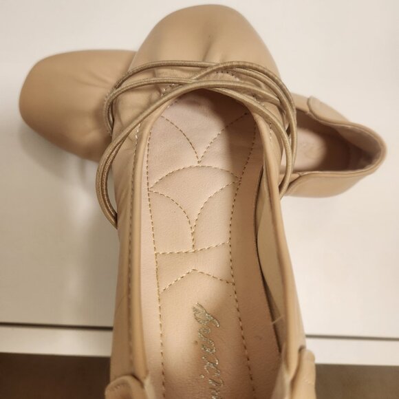 Leather beige cream ballet flat - Picture 2 of 3